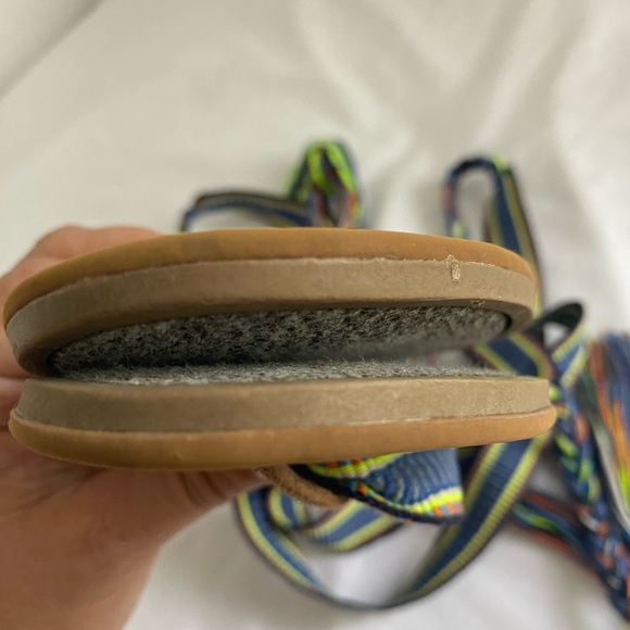 SAM&LIBBY Minimalist Multicolor Braided Wrap Strap Gladiator Flat Sandals Sz 7.5 - Picture 8 of 11